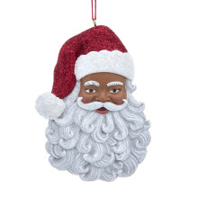 Kurt Adler Black Santa Head Ornament