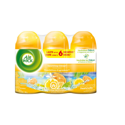 Air Wick Airwick Freshmatic Automatic Spray Refills, Sparkling Citrus, 3 Refills