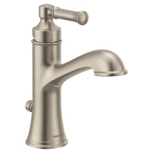 Grifo de lavabo Moen 6803BN Dartmoor de una sola manija, con placa de cubierta opcional, níquel cepillado, 1 unidad