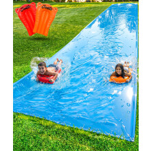 JAMBO 40FT x 7FT XL MEGA Water Slide, 2 Bodyboard Updated Model- Extra Long Extra Wide Slip Splash Slide for Kids, Heavy Duty Backyard Lawn Waterslide