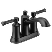 Grifo de lavabo de baño Moen Dartmoor negro mate con dos manijas, 6802BL