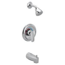Kit de Acabado para Bañera y Ducha Moen Chateau Cromo con Grifo y Cabezal, Válvula Posi-Temp Incluida, L23553