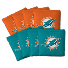 YouTheFan Set di 8 Sacchi Cornhole NFL Miami Dolphins - Doppio Lato Regolamentare con Custodia