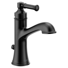 Grifo de lavabo Moen Dartmoor negro mate de una sola manija con placa opcional, 6803BL
