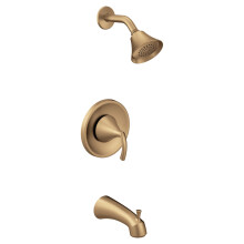Kit de Grifo de Ducha Moen Glyde Oro Bronceado con Cabezal, Manija y Salida de Bañera