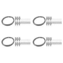 4pcs 10M Stainless Steel Wire Rope PVC Coated Steel Cable Adjustable Curtain Rope Lamp Suspension Picture Wire