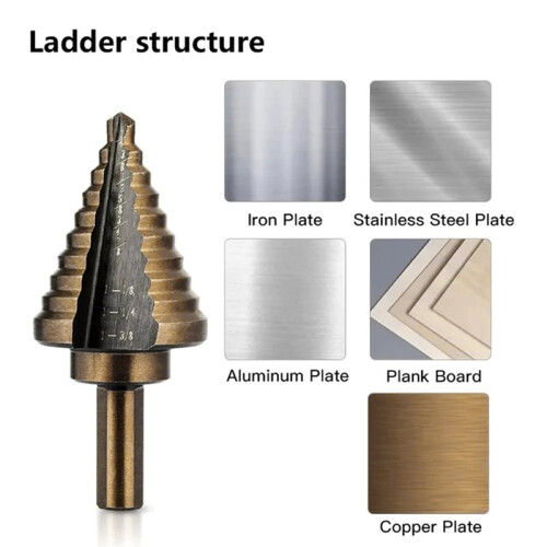 Cobalt Multiple Hole Step Drill Set Tools Aluminum Case. Metal Hole Cutter Core Cone Drilling Tools Set 1