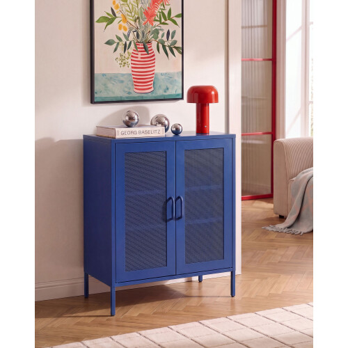 Beliani Cabinet WAKATIPU Metal Navy Blue 1