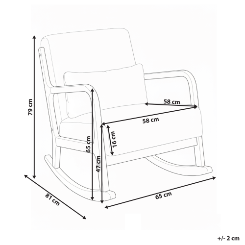 Beliani Rocking Chair SORSELE Corduroy White 2