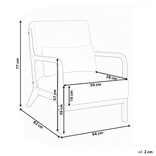 Beliani Armchair SORSELE Corduroy Beige 2