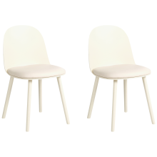 Set of 2 Dining Chairs ANKENY Faux Leather Light Beige