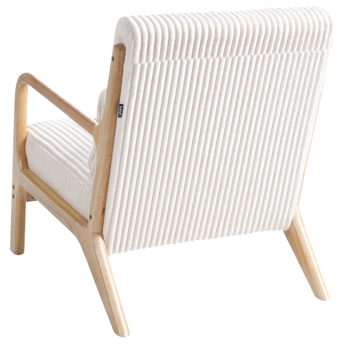 Beliani Armchair SORSELE Corduroy White 2