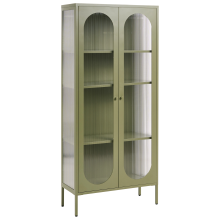 Glass Display Cabinet FOXTON Metal 80 cm Green