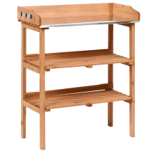 Potting Bench ROSAZZA 76 cm 92 cm Fir Wood Light Brown
