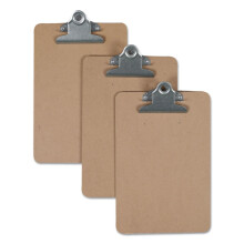 Universal UNV05610VP 0,75 in. Clip Kapazität Hartfaser-Clipboard für 5 in. x 8 in. Blätter - Braun (3/Pack)