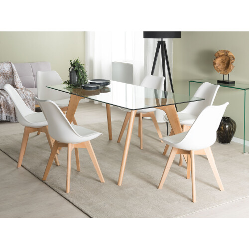 Beliani Dining Table HUDSON II Transparent 180 cm 90 cm Glass 1