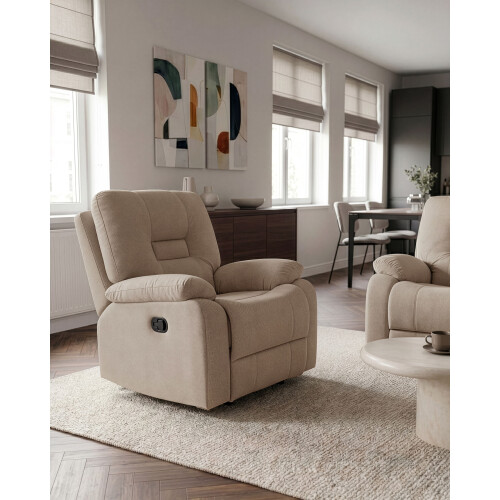 Beliani Recliner Chair BERGEN Fabric Taupe 1