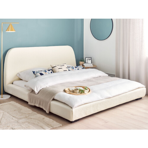 Beliani Waterbed Boucle ROISEL 180 x 200 cm (EU Super King) Light Beige 1