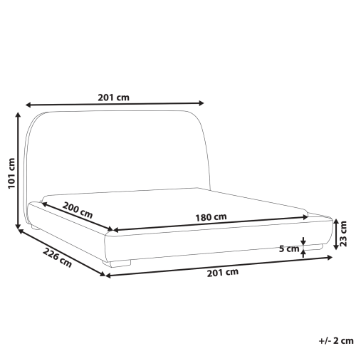 Beliani Waterbed Boucle ROISEL 180 x 200 cm (EU Super King) Light Beige 2