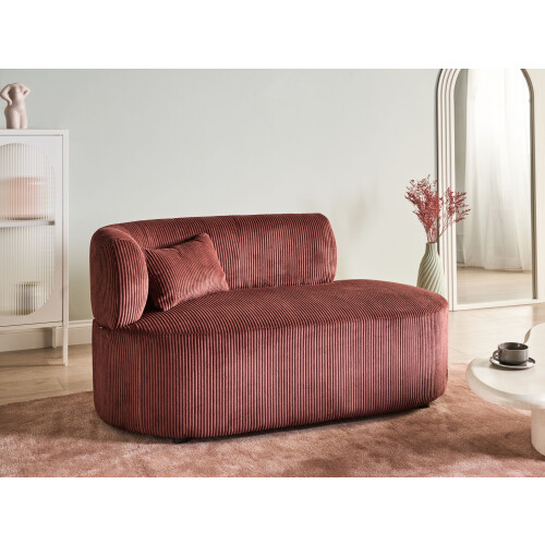 Beliani Left-Hand Chaise Longue VANVEY Corduroy Red 1