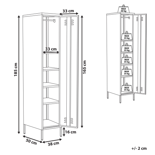 Beliani Storage Unit FROME Metal Green 2