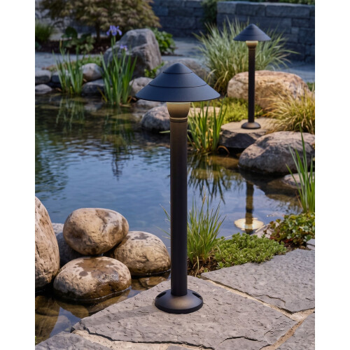 Beliani Outdoor LED Bollard Lamp GAIA Black 1