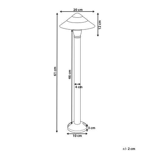 Beliani Outdoor LED Bollard Lamp GAIA Black 2