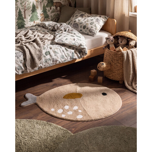 Beliani Kids Rug BLOOP Beige 80 x 120 cm Cotton 1