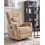 Beliani Rocking Recliner Chair REA Swivel Chenille Light Brown 2