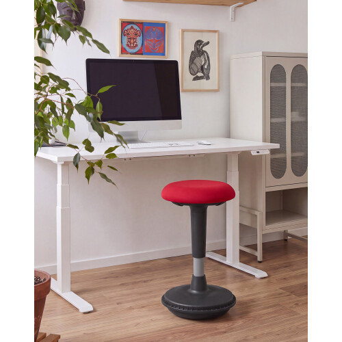 Beliani Wobble Stool ESTELL Fabric Red 1