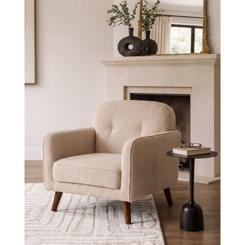 Beliani Armchair ETTRUM Boucle Beige 1