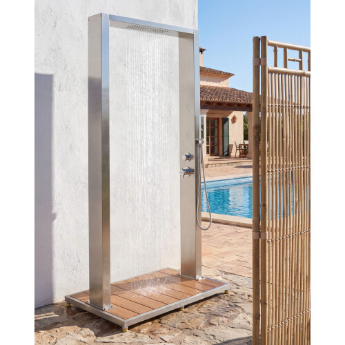 Beliani Freestanding Outdoor Shower SURAMA Silver 1