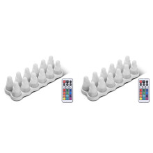 24X Oplaadbare RGB LED-Theelichtlamp met Elektronische Theelichtlamp Sfeervol Decoratief voor Bruiloften, Woonaccessoires, UK-Stekker