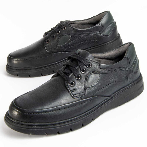 (Schwarz, 44) Herren-lederschuh. Purapiel Confore 98976