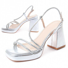 (Silber, 40) Damen-sandalen Mit Absatz. Montevita Festsand5 88522