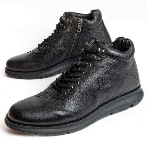 (Black, 41) Leather Boot For Men. Purapiel Botiel5 98990