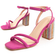 (Fuchsie, 39) Damen-sandalen Mit Absatz. Montevita Sandrarey7 90509