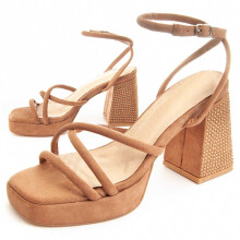 (Braun, 37) Damen-sandalen Mit Absatz. Montevita Festsand 88513