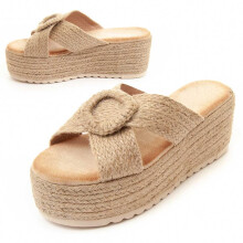 (Beige, 41) Bequeme Keilsandalen Für Damen. Montevita Cusand 83408