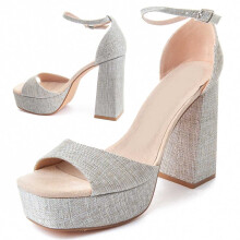 (Grau, 35) Damen-sandalen Mit Absatz. Montevita Festsand7 88525