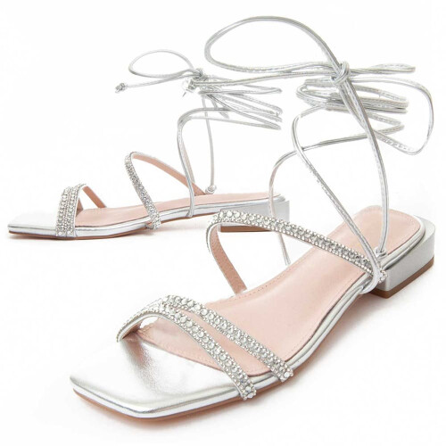 (Silber, 39) Damensandale. Montevita Sandsum 88542