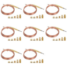 8X Thermocouple Universel pour Cuisinière à Gaz avec 40 Pièces Séries Écrous Adaptateur de Thermocouple de Remplacement pour Brûleur à Gaz de