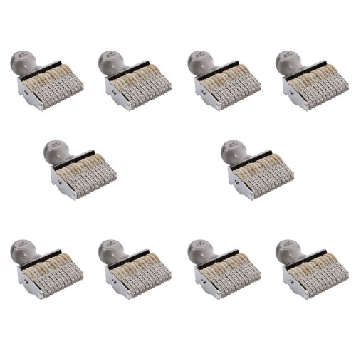10X Arxin 12 Band Self Inking Rubber Stamps Numbering Machine, Grey White