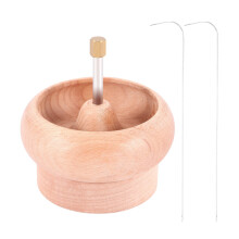 DIY Making Bead Spinner Holder Gem Workshop Wooden Crafting Project Stringing with Eye Needle Gifts