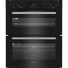 Indesit DUI 10D B Built Under 59cm Electric Double Oven Black A/A
