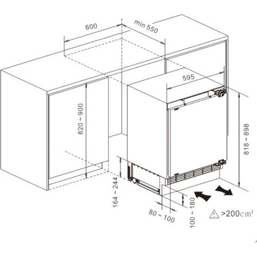 Hisense Hisense FUV124D4AWE Built Under 101 Litres Under Counter Freezer White E 2