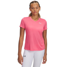 Under Armour Damen Tech Kurzarm-T-Shirt mit V-Ausschnitt (672) Super Pink / / Weiί Grφίe M