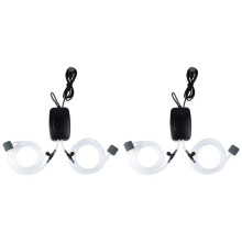 2X Luftpumpe für Aquarien, USB-Betriebener Belüfter, Aquariumzubehör, Einstellbares Luftventil, Leise Blasen-Sauerstoffpumpe (Schwarz)