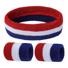 Stirnband Armband Set,Sport Stirnband und Armband Sport Band Bunt Gestreiftes SchweißBand für MäNner und Frauen,B