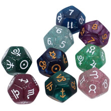 36Pcs Pearl 12-Sided Astrology Signs Dice for Divination Toys Multi Sided Dice Type A